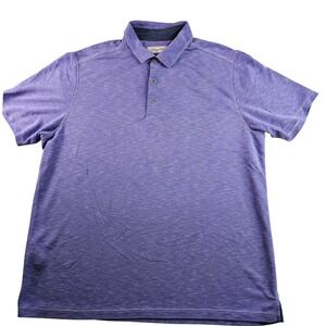 Tommy Bahama Heathered Collared Polo Shirt Men Large Purple Short Sleeve Shirt